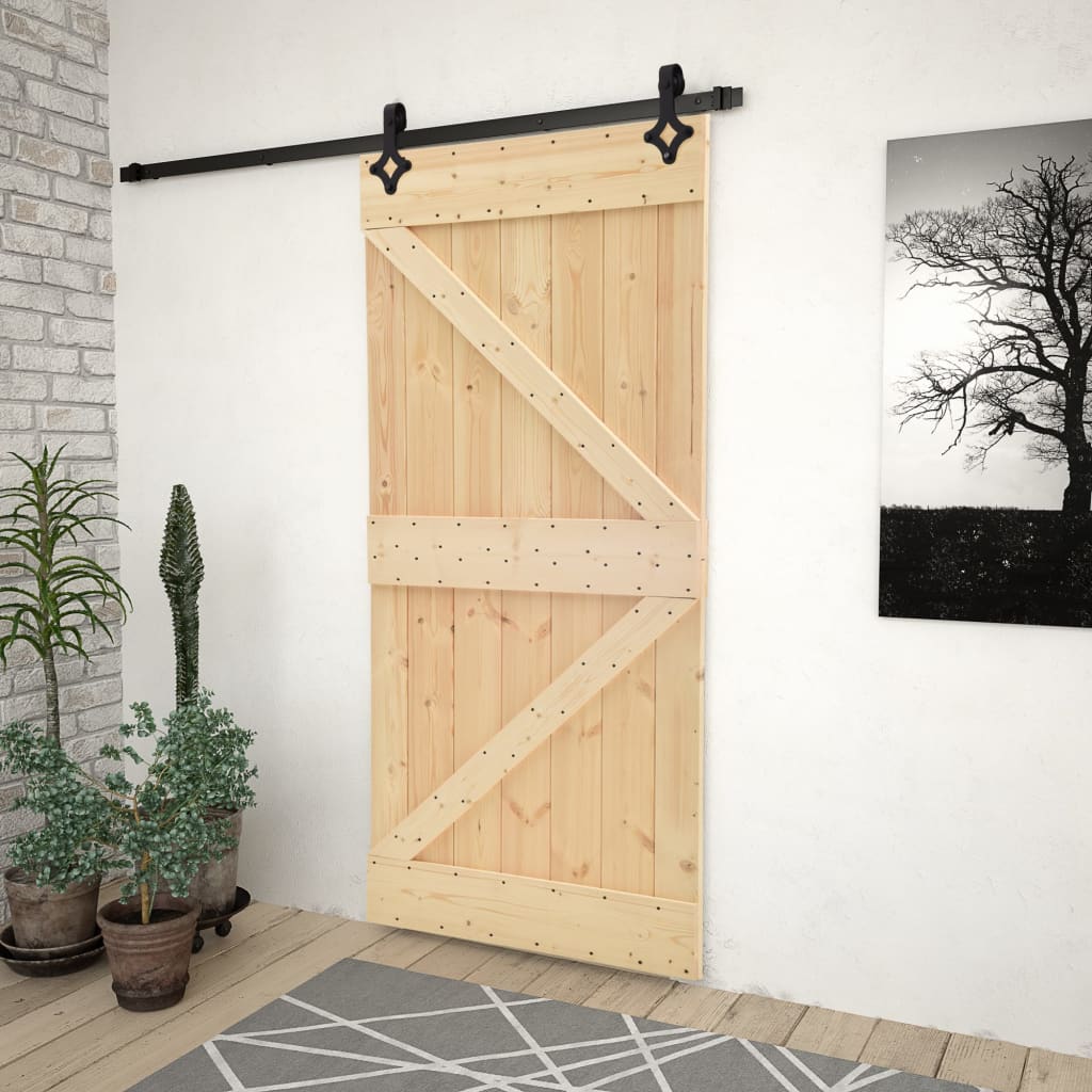 8720286173381_m_en_hd_1 vidaXL Sliding Door with Hardware Set 90x210 cm Solid Pine Wood - Image 1