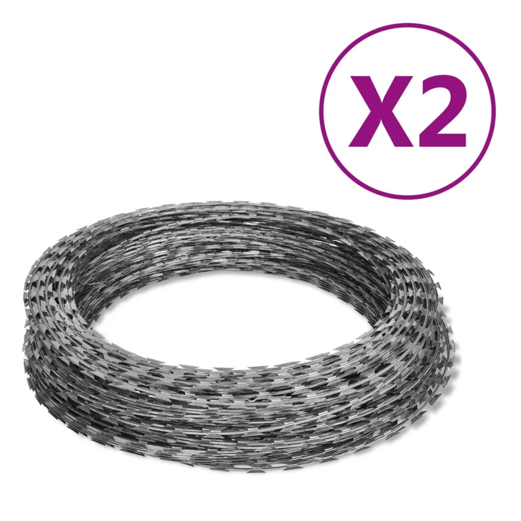 8720286173558_a_en_hd_1 vidaXL Razor Wires Helical Wire Rolls 2 pcs Galvanised Steel 100 m - Image 1