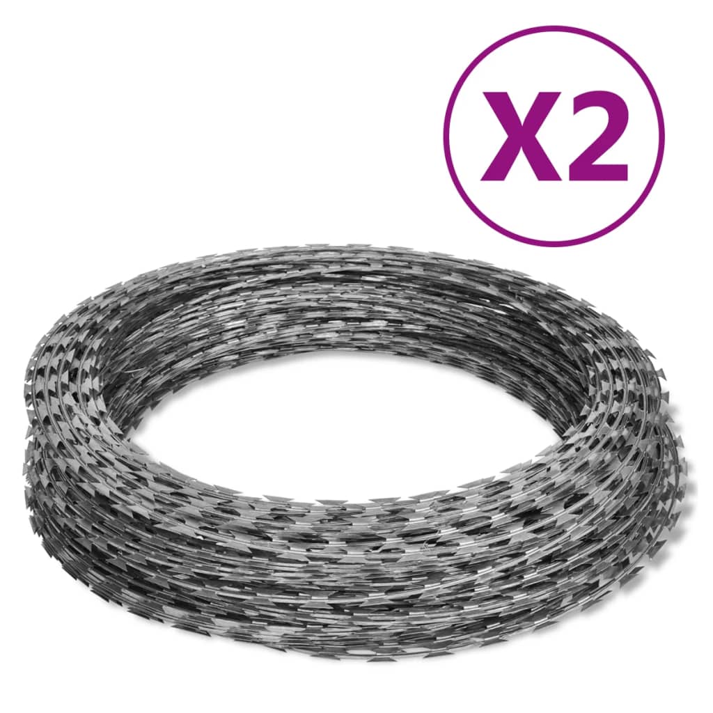 8720286173565_a_en_hd_1 vidaXL Razor Wires Helical Wire Rolls 2 pcs Galvanised Steel 60 m - Image 1