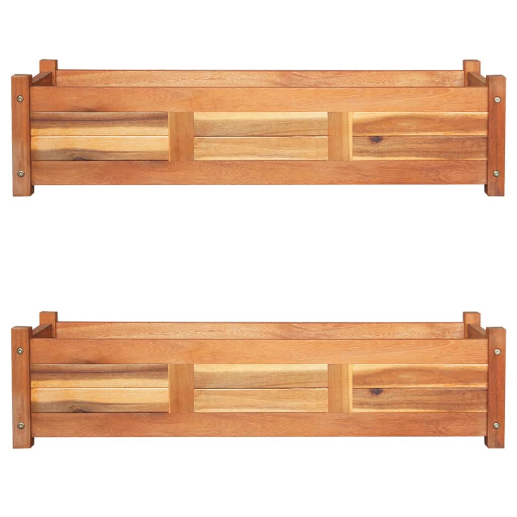 8720286173657_a_en_hd_1 vidaXL Garden Raised Beds 2 pcs Acacia Wood 100x30x25 cm - Image 1