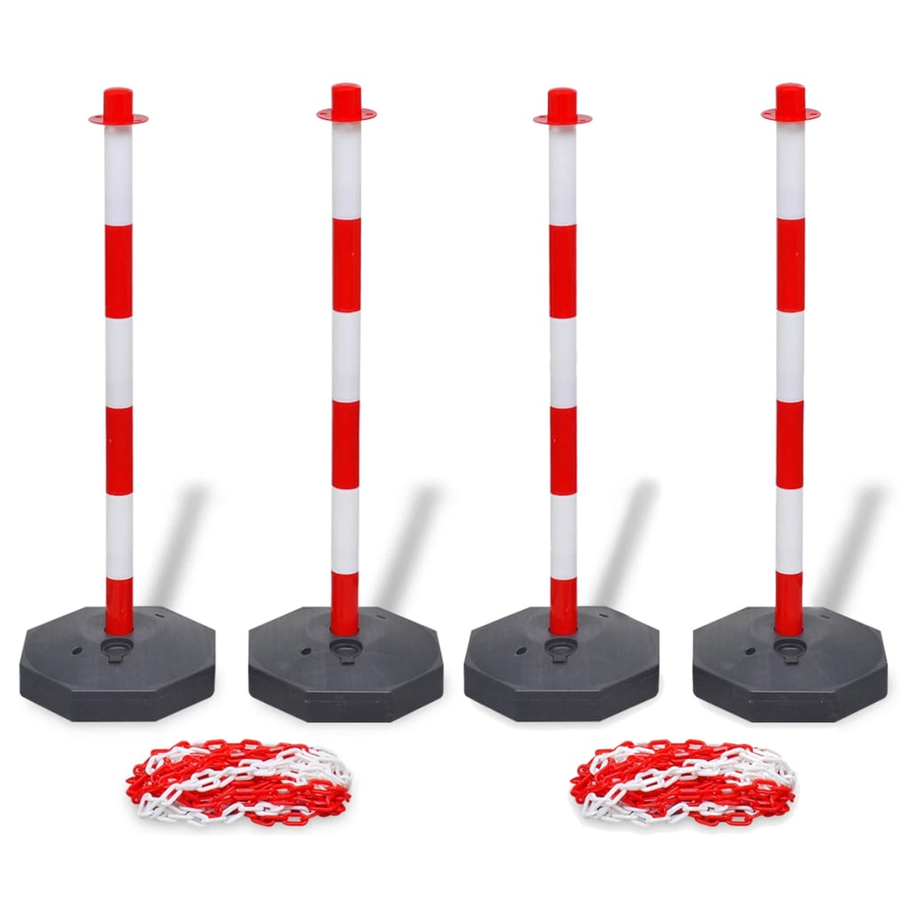 8720286173688_a_en_hd_1 vidaXL Set of 4 Chain Posts and 2 Plastic Chians of 10 m Each - Image 1