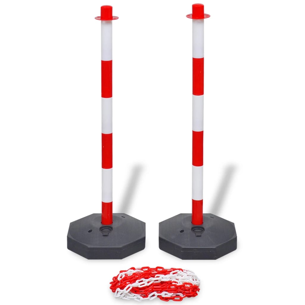 8720286173688_g_en_hd_1 vidaXL Set of 4 Chain Posts and 2 Plastic Chians of 10 m Each - Image 2