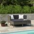 vidaXL 4 Piece Garden Lounge Set with Cushions Poly Rattan Grey