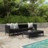vidaXL 6 Piece Garden Lounge Set with Cushions Poly Rattan Black