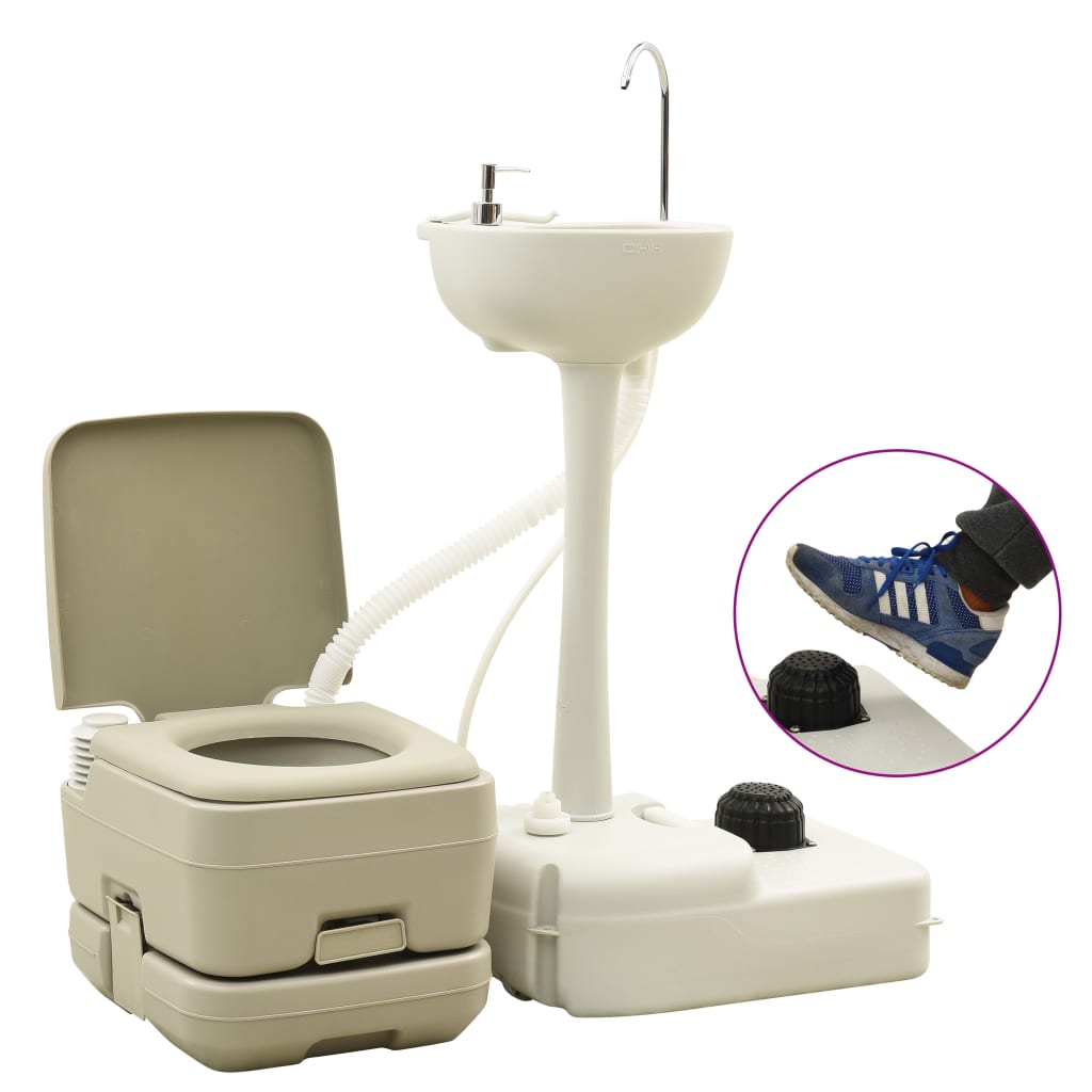 8720286178881_g_en_hd_1 vidaXL Portable Camping Toilet 10+10L and Handwash Stand 20L Set Grey - Image 2