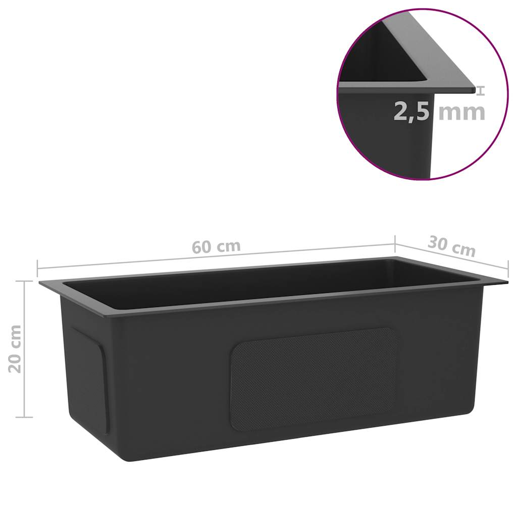 8720286179352_g_en_hd_5 vidaXL Handmade Kitchen Sink Black Stainless Steel (AU only) - Image 7