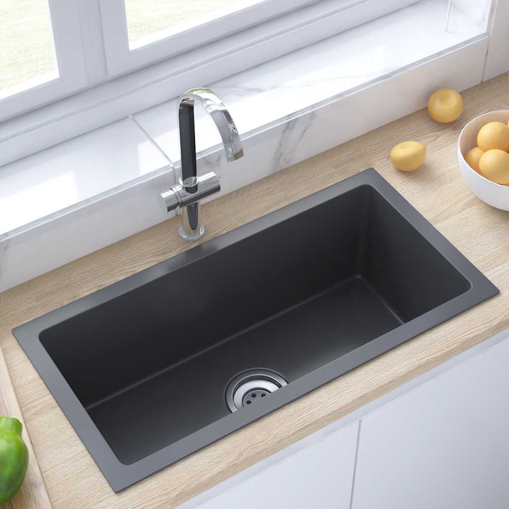 8720286179352_m_en_hd_1 vidaXL Handmade Kitchen Sink Black Stainless Steel (AU only) - Image 1
