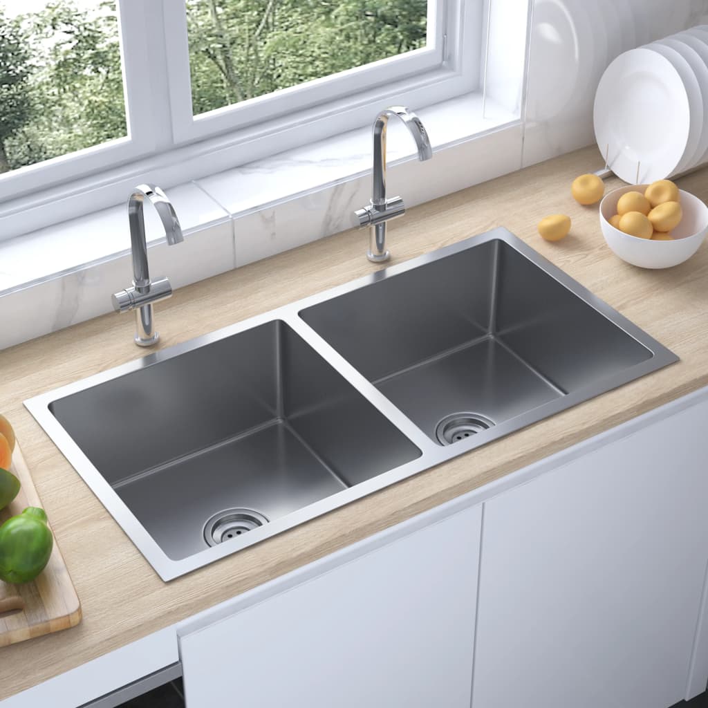 8720286179529_m_en_hd_1 vidaXL Handmade Kitchen Sink Stainless Steel - Image 1