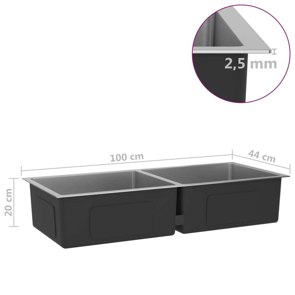8720286179543_g_en_hd_5 vidaXL Handmade Kitchen Sink Stainless Steel - Image 7