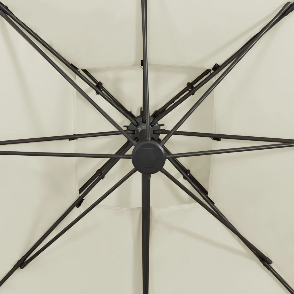 8720286181720_g_en_hd_7 vidaXL Cantilever Garden Parasol with Double Top 300x300 cm Sand - Image 8