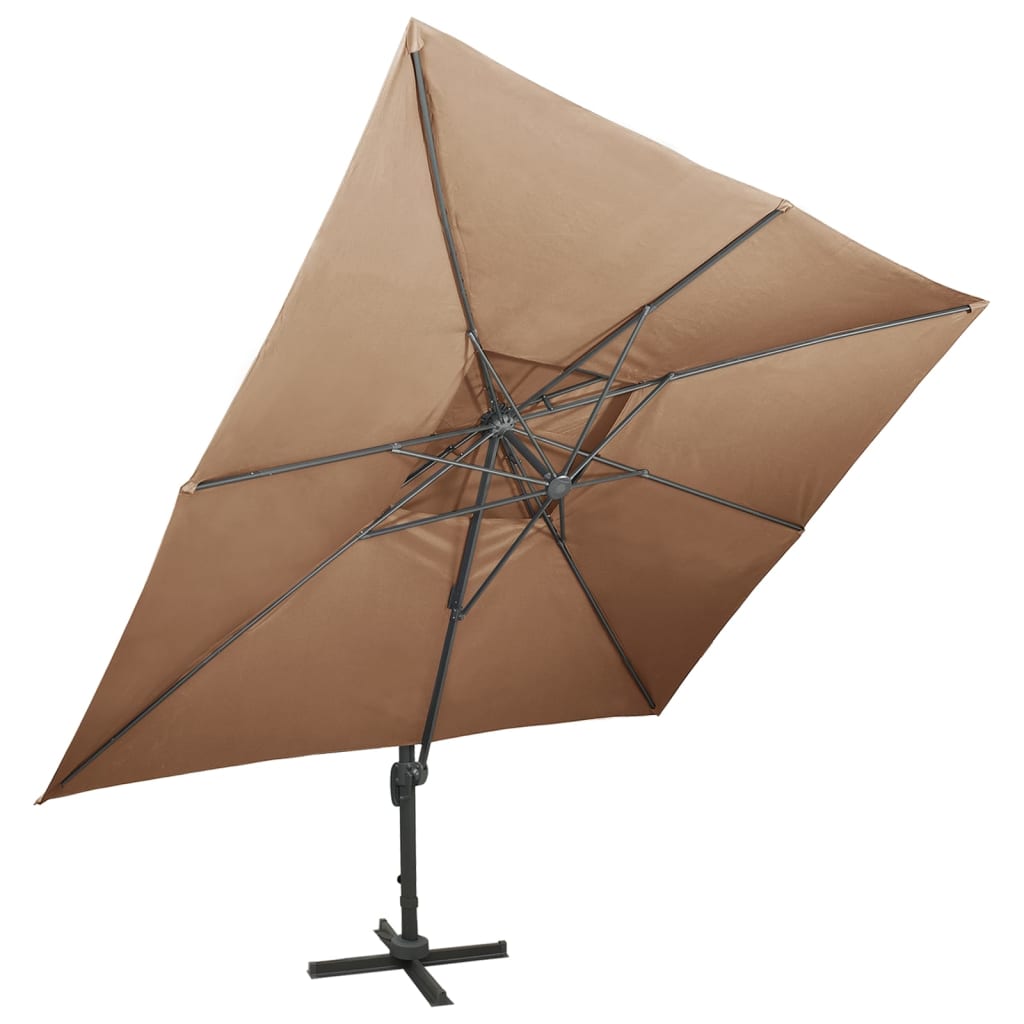 8720286181799_g_en_hd_1 vidaXL Cantilever Garden Parasol with Double Top Taupe 400x300 cm - Image 2