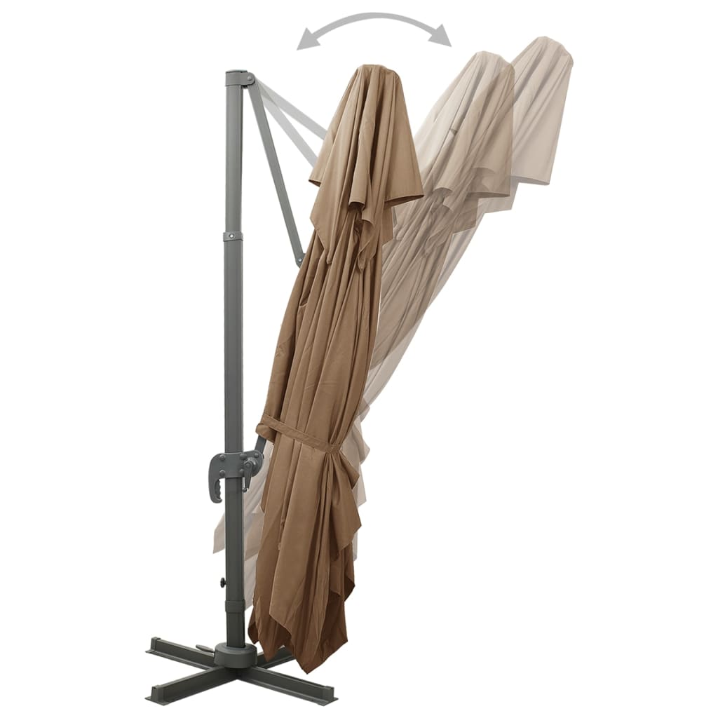 8720286181799_g_en_hd_4 vidaXL Cantilever Garden Parasol with Double Top Taupe 400x300 cm - Image 5