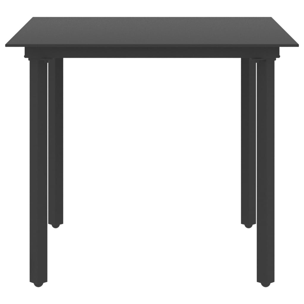 8720286181959_g_en_hd_1 vidaXL Garden Dining Table Black 80x80x74 cm Steel and Glass - Image 2