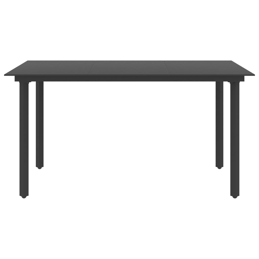 8720286181966_g_en_hd_1 vidaXL Garden Dining Table Black 150x80x74 cm Steel and Glass - Image 2
