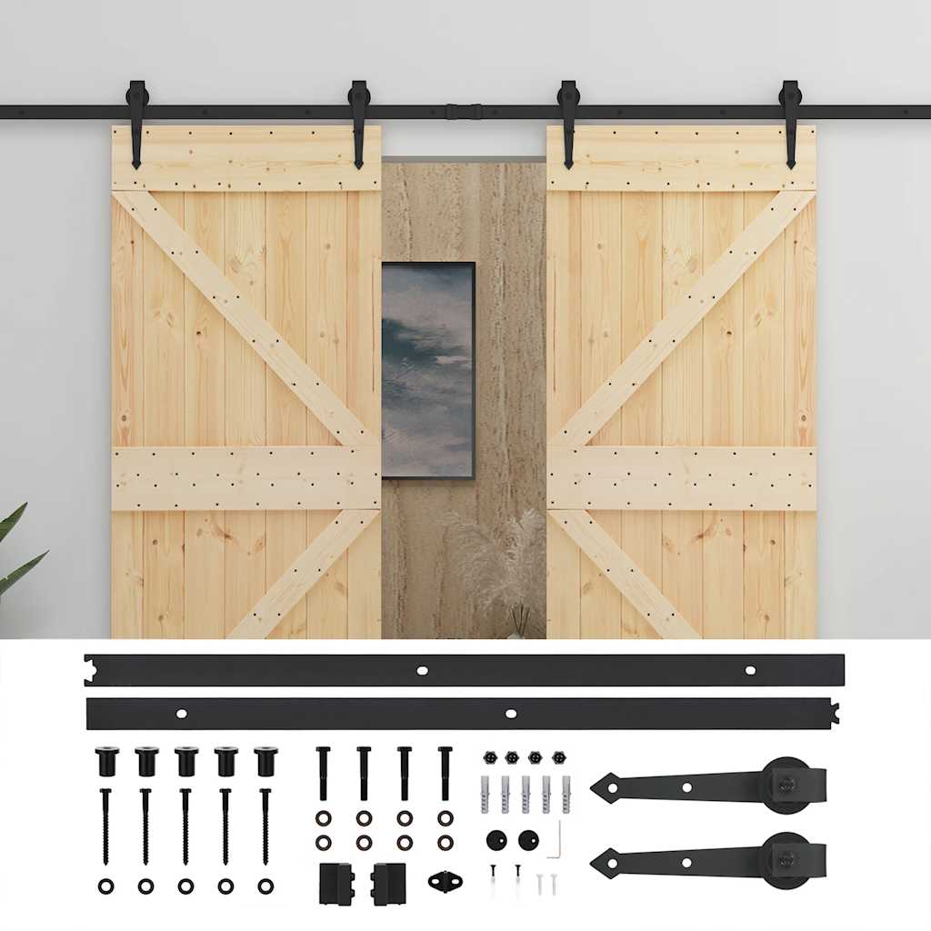 8720286182383_g_en_hd_1 vidaXL Sliding Door with Hardware Set 80x210 cm Solid Pine Wood - Image 3