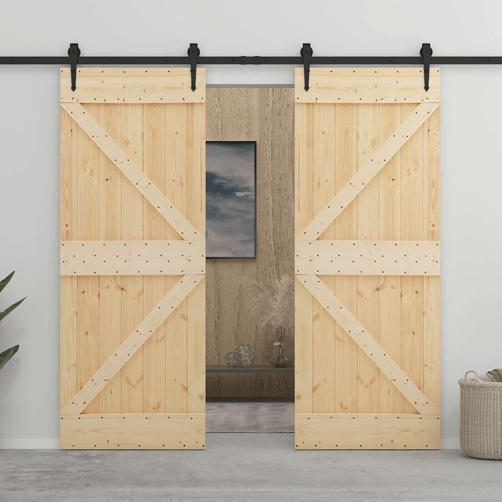 8720286182383_m_en_hd_1 vidaXL Sliding Door with Hardware Set 80x210 cm Solid Pine Wood - Image 1