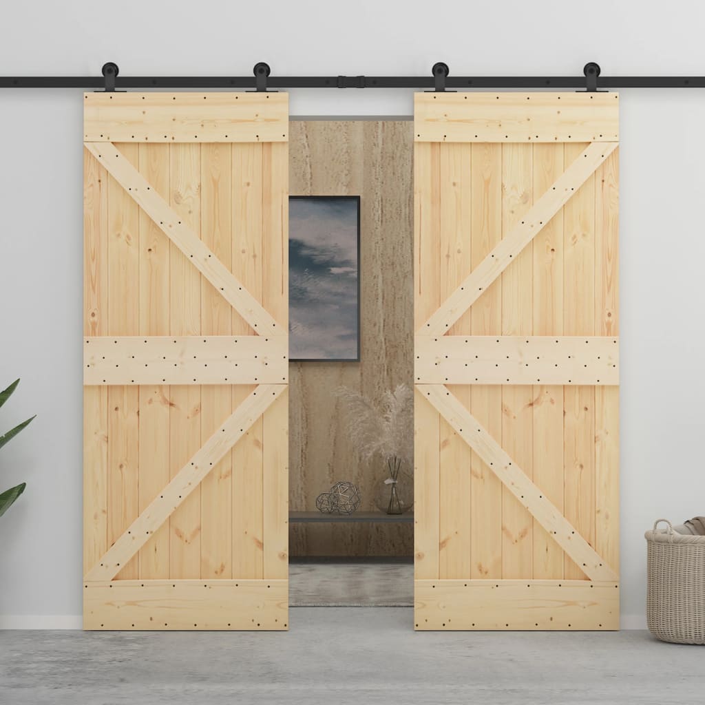 8720286182420_m_en_hd_1 vidaXL Sliding Door with Hardware Set 80x210 cm Solid Pine Wood - Image 1