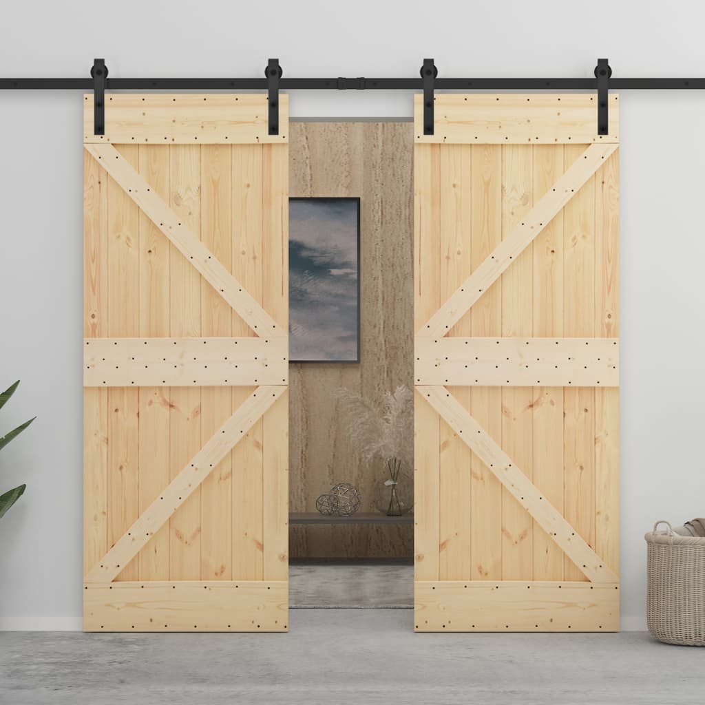 8720286182437_m_en_hd_1 vidaXL Sliding Door with Hardware Set 80x210 cm Solid Pine Wood - Image 1
