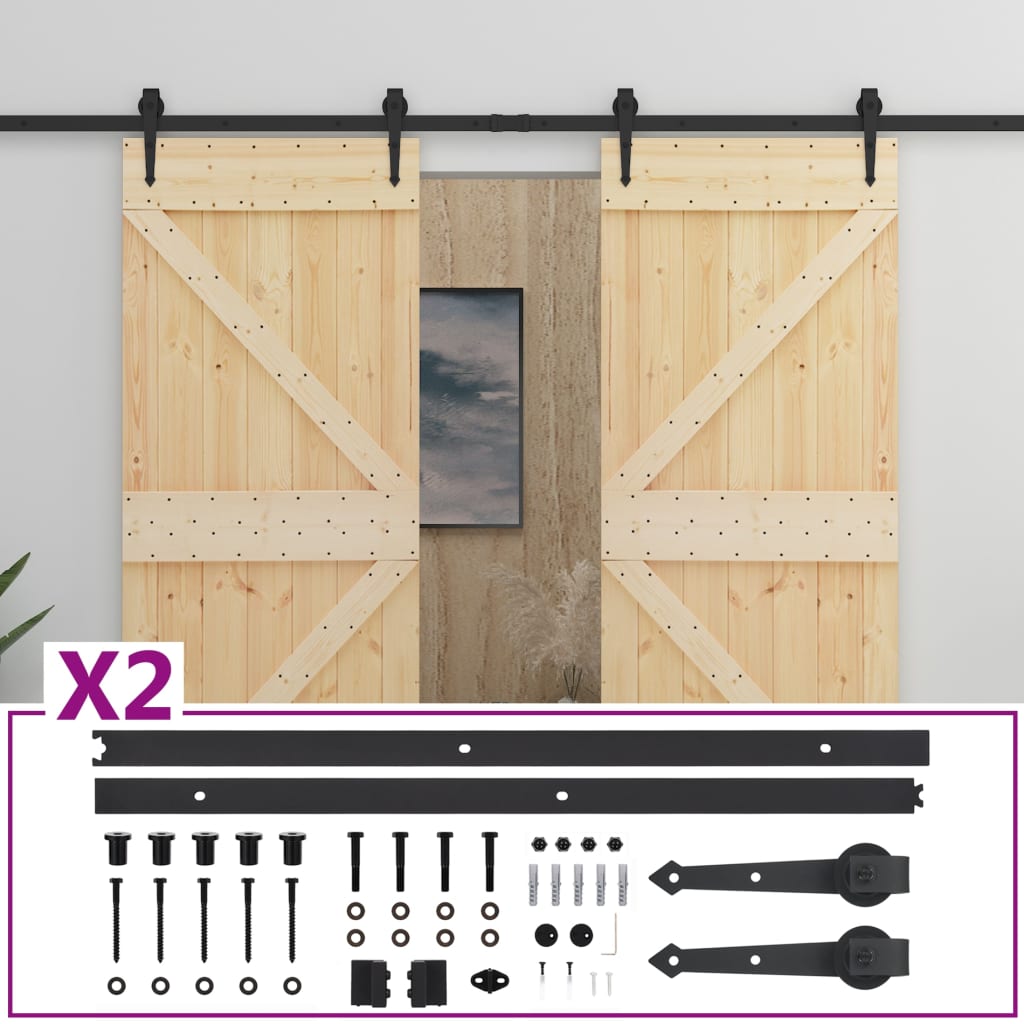 8720286182468_a_en_hd_1 vidaXL Sliding Door with Hardware Set 90x210 cm Solid Pine Wood - Image 2