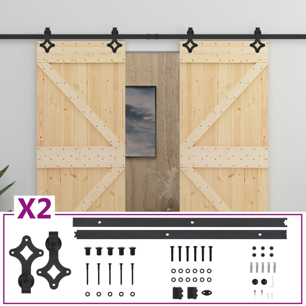 8720286182475_a_en_hd_1 vidaXL Sliding Door with Hardware Set 90x210 cm Solid Pine Wood - Image 2