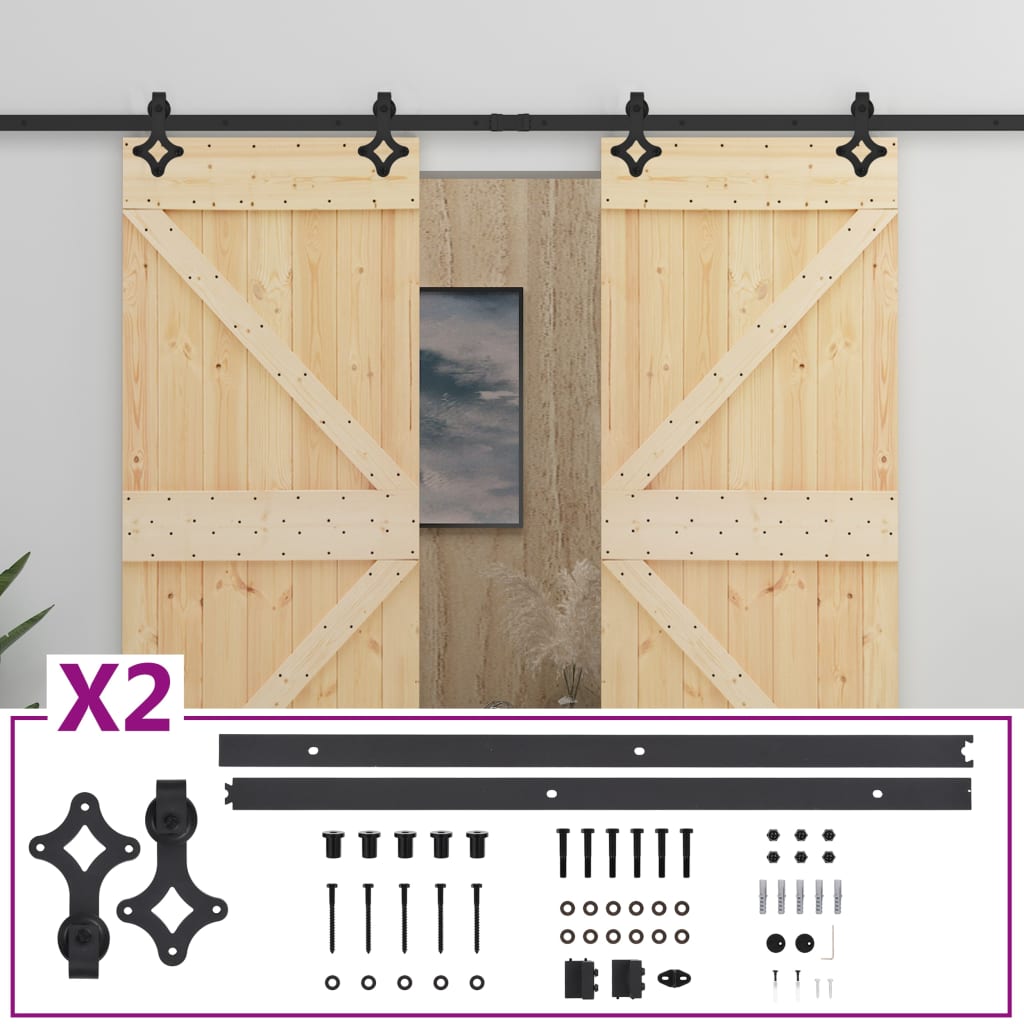 8720286182482_a_en_hd_1 vidaXL Sliding Door with Hardware Set 90x210 cm Solid Pine Wood - Image 2