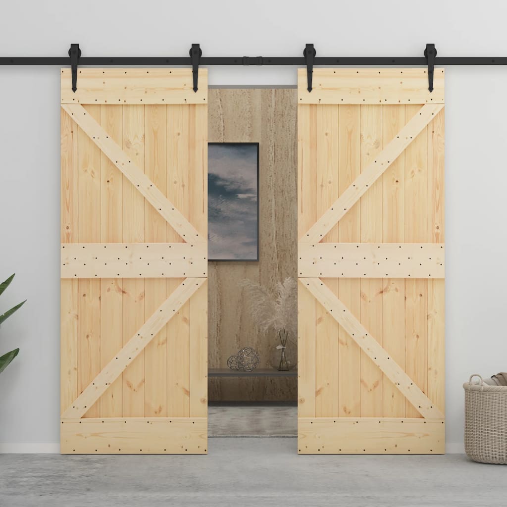 8720286182536_m_en_hd_1 vidaXL Sliding Door with Hardware Set 100x210 cm Solid Pine Wood - Image 1