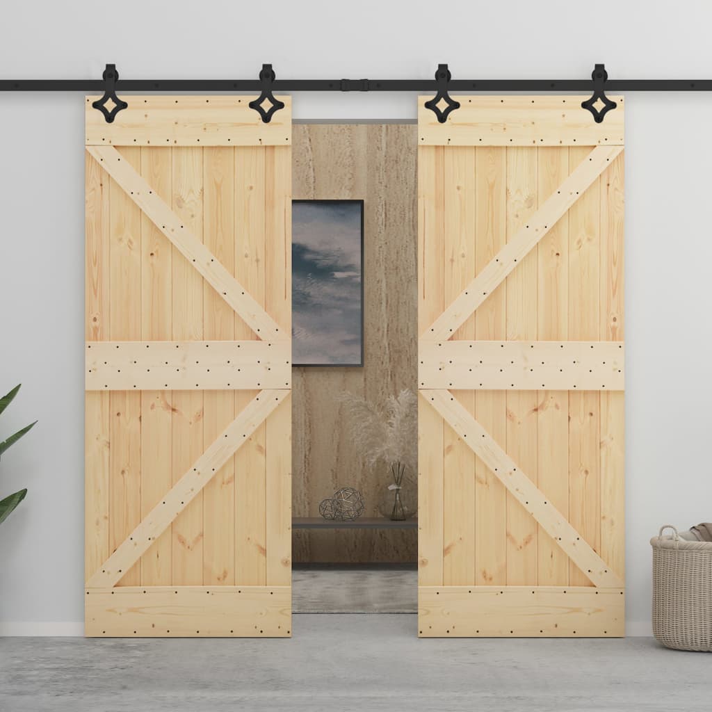 8720286182543_m_en_hd_1 vidaXL Sliding Door with Hardware Set 100x210 cm Solid Pine Wood - Image 1