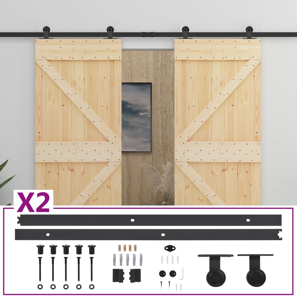 8720286182550_a_en_hd_1 vidaXL Sliding Door with Hardware Set 100x210 cm Solid Pine Wood - Image 2