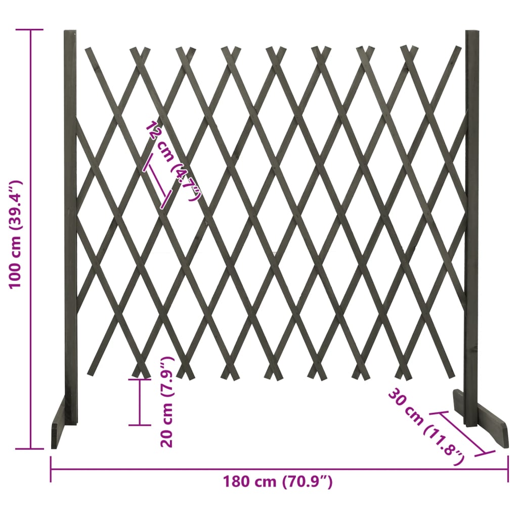 8720286182734_g_en_hd_6 vidaXL Garden Trellis Fence Grey 180x100 cm Solid Firwood - Image 7