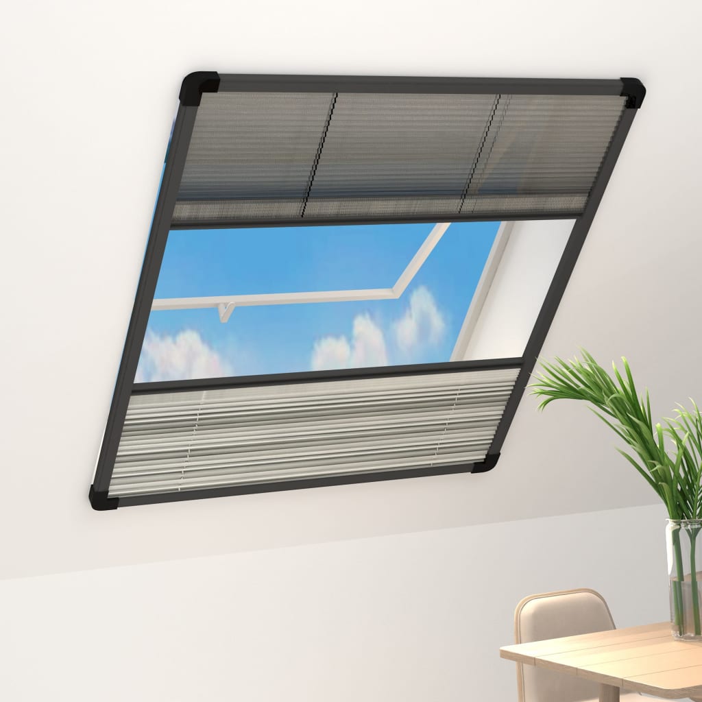 8720286183335_m_en_hd_1 vidaXL Plisse Insect Screen for Windows Aluminium 80x100 cm with Shade - Image 1
