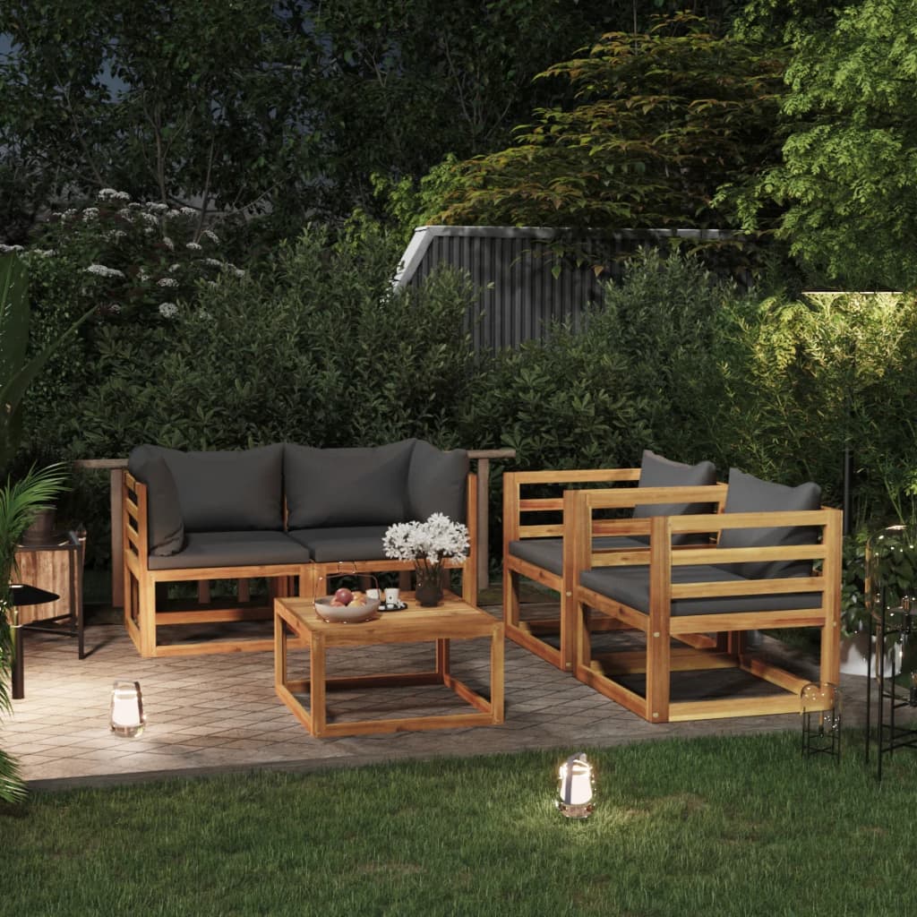 8720286183519_m_en_hd_1 vidaXL 5 Piece Garden Lounge Set with Cushion Solid Acacia Wood - Image 1