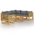 vidaXL 7 Piece Garden Lounge Set with Cushion Solid Acacia Wood - Image 2