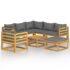 vidaXL 8 Piece Garden Lounge Set with Cushion Solid Acacia Wood - Image 2