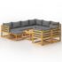 vidaXL 10 Piece Garden Lounge Set with Cushion Solid Acacia Wood - Image 2
