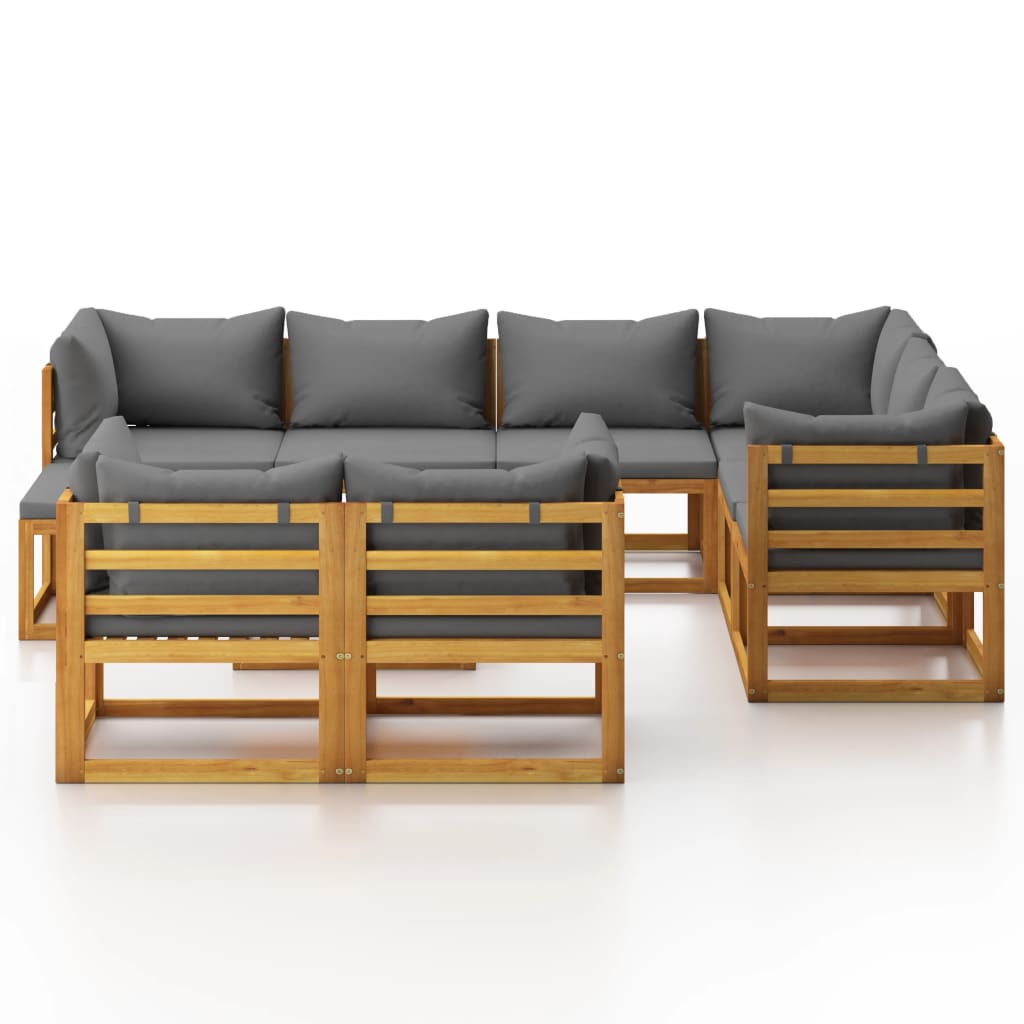 8720286183588_g_en_hd_1 vidaXL 10 Piece Garden Lounge Set with Cushion Solid Acacia Wood - Image 3