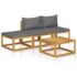 vidaXL 4 Piece Garden Lounge Set with Cushion Solid Acacia Wood - Image 2