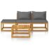 vidaXL 4 Piece Garden Lounge Set with Cushion Solid Acacia Wood - Image 3