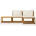 vidaXL 4 Piece Garden Lounge Set with Cushion Cream Solid Acacia Wood - Image 3