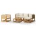 vidaXL 6 Piece Garden Lounge Set with Cushion Cream Solid Acacia Wood - Image 2