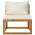 vidaXL 6 Piece Garden Lounge Set with Cushion Cream Solid Acacia Wood - Image 11