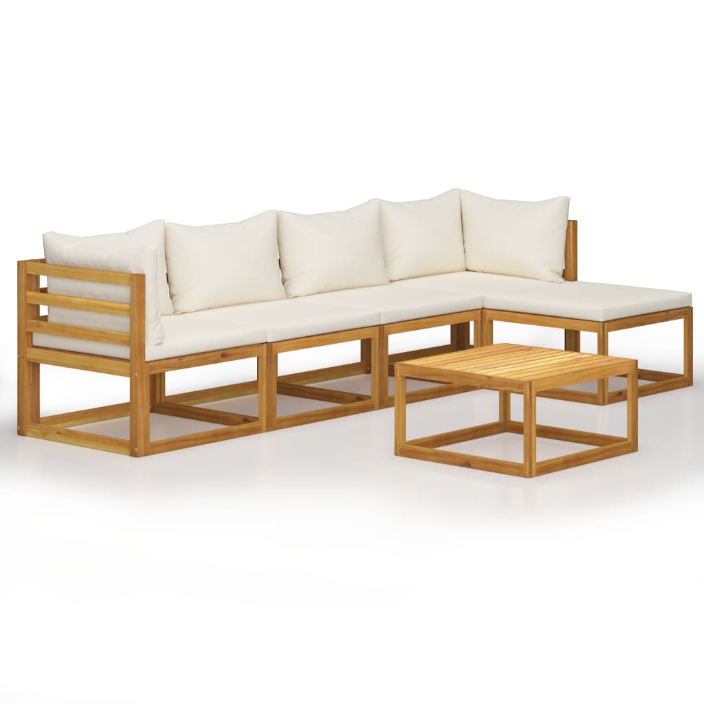 8720286183786_a_en_hd_1 vidaXL 6 Piece Garden Lounge Set with Cushion Cream Solid Acacia Wood - Image 2