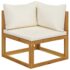 vidaXL 6 Piece Garden Lounge Set with Cushion Cream Solid Acacia Wood - Image 4