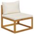 vidaXL 6 Piece Garden Lounge Set with Cushion Cream Solid Acacia Wood - Image 8