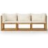 vidaXL 3-Seater Garden Sofa with Cushion Cream Solid Acacia Wood - Image 3