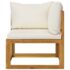 vidaXL 3-Seater Garden Sofa with Cushion Cream Solid Acacia Wood - Image 5