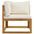 vidaXL 3-Seater Garden Sofa with Cushion Cream Solid Acacia Wood - Image 6