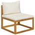 vidaXL 4-Seater Garden Sofa with Cushion Cream Solid Acacia Wood - Image 8