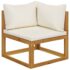 vidaXL 5 Piece Garden Lounge Set with Cushion Cream Solid Acacia Wood - Image 4