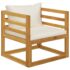 vidaXL 5 Piece Garden Lounge Set with Cushion Cream Solid Acacia Wood - Image 8