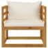 vidaXL 5 Piece Garden Lounge Set with Cushion Cream Solid Acacia Wood - Image 9